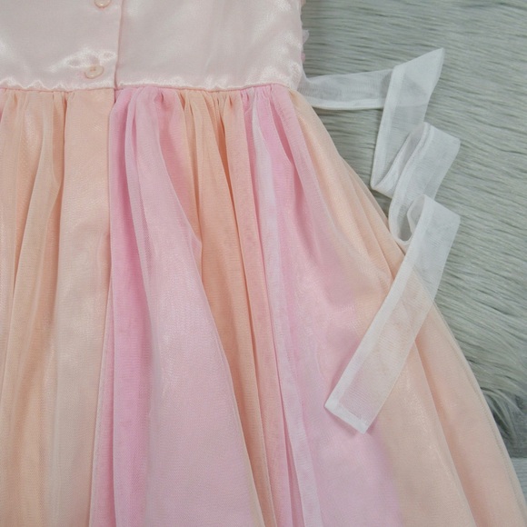 JONA MICHELLE Pink Floral Rosette Tulle Tutu Dress Ballerina Flower Girls Size 7 - Picture 7 of 12